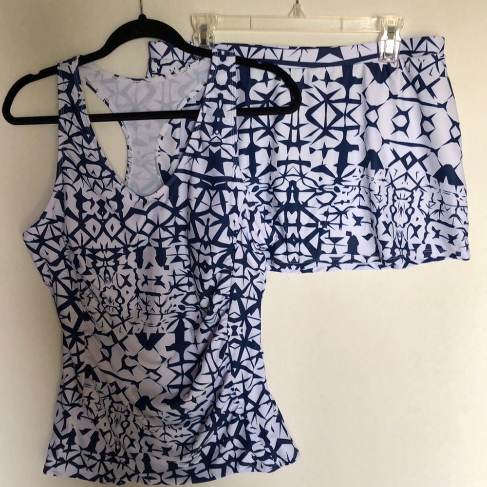 Blue/White Tankini NWOT